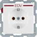 47436079 SCHUKO socket outlet with "EDV" imprint in red Berker Q.1/Q.3/Q.7/Q.9, polar white velvety