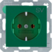 47438903 SCHUKO socket outlet with "SV" imprint Berker S.1/B.3/B.7, green glossy