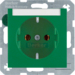 47501903 SCHUKO socket outlet with labelling field,  Berker S.1/B.3/B.7, green matt