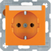 47501907 SCHUKO socket outlet with labelling field,  Berker S.1/B.3/B.7, orange matt