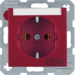 47501915 SCHUKO socket outlet with "EDV" imprint Labelling field,  Berker S.1/B.3/B.7, red matt