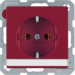 47506002 SCHUKO socket outlet with labelling field,  Berker Q.1/Q.3/Q.7/Q.9, red velvety