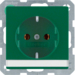 47506003 SCHUKO socket outlet with labelling field,  Berker Q.1/Q.3/Q.7/Q.9, green velvety
