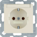 47508982 SCHUKO socket outlet with labelling field,  Berker S.1/B.3/B.7, white glossy