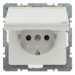 47526049 SCHUKO socket outlet with hinged cover and "ZSV" imprint in orange Labelling field,  enhanced contact protection,  Berker Q.1/Q.3/Q.7/Q.9, polar white velvety
