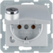 47631404 SCHUKO socket outlet with hinged cover Lock - differing lockings,  Berker S.1/B.3/B.7, aluminium,  matt,  lacquered