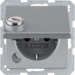 47636084 SCHUKO socket outlet with hinged cover Lock - differing lockings,  Berker Q.1/Q.3/Q.7/Q.9, aluminium,  matt,  lacquered
