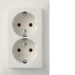 47741909 Double SCHUKO socket outlet with cover plate,  high Berker S.1/B.3/B.7, polar white matt