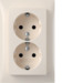 47748982 Double SCHUKO socket outlet with cover plate,  high Berker S.1/B.3/B.7, white glossy