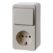 479640 Combination change-over switch/SCHUKO socket outlet surface-mounted Surface-mounted,  white glossy