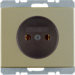 6161140101 Socket outlet without earthing contact with enhanced touch protection,  with screw terminals,  Berker Arsys,  light bronze matt,  aluminium lacquered