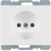 6161150069 Socket outlet without earthing contact with screw terminals,  Berker Arsys,  polar white glossy