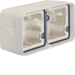 6719323512 Surface-mounted housing 2gang horizontal,  with frame surface-mounted Berker W.1, polar white matt