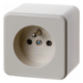 67600640 Socket outlet with earthing pin surface-mounted with enhanced touch protection,  Screw terminals,  Surface-mounted,  white glossy