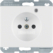 6765090069 Socket outlet with earth contact pin and monitoring LED with enhanced touch protection,  Screw-in lift terminals,  Berker Arsys,  polar white glossy