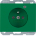 6765097013 Socket outlet with earth contact pin and monitoring LED with enhanced touch protection,  Screw-in lift terminals,  Berker K.1, green glossy