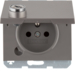 6765117004 Socket outlet with earthing pin and hinged cover with enhanced touch protection,  with lock - differing lockings,  with screw-in lift terminals,  Berker K.5