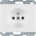 6765750069 Socket outlet with earthing pin with enhanced touch protection,  with screw-in lift terminals,  Berker Arsys,  polar white glossy