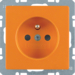 6765766014 Steckdose mit Schutzkontaktstift mit erhöhtem Berührungsschutz,  mit Schraub-Liftklemmen,  orange samt