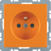 6765766014 Socket outlet with earthing pin with enhanced touch protection,  with screw-in lift terminals,  orange velvety