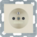 6768768982 Socket outlet with earthing pin with enhanced touch protection,  Berker S.1/B.3/B.7, white glossy