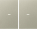 80960373 Cover for 2gang for push-button module with clear lens,  KNX - Berker K.1/K.5, stainless steel matt,  lacquered