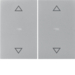 80961373 Cover for 2gang for push-button module with clear lenses,  KNX - Berker K.1/K.5, stainless steel matt,  lacquered
