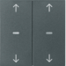 80961385 Cover for 2gang for push-button module with clear lenses,  KNX - Berker S.1/B.3/B.7, anthracite,  matt